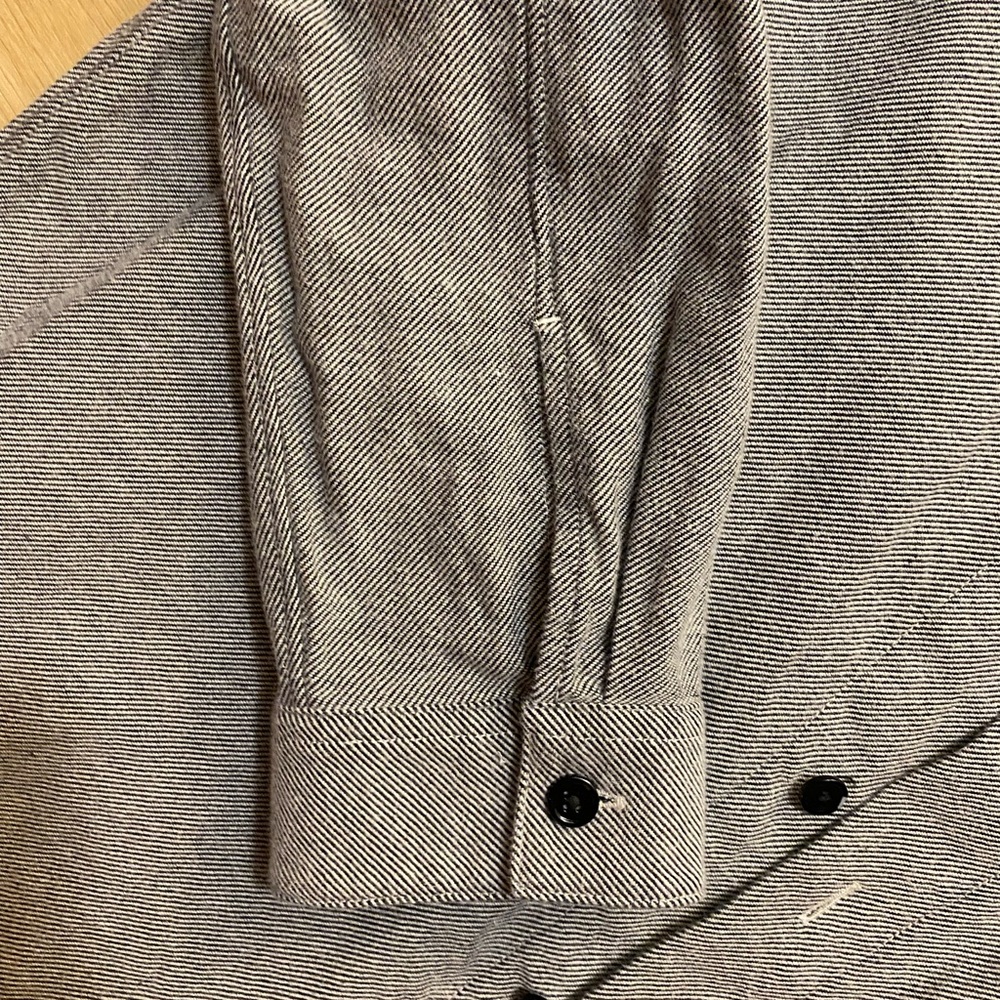THEORY | Weekend Cotton Button Down Gray Men’s XL - Picture 2 of 6